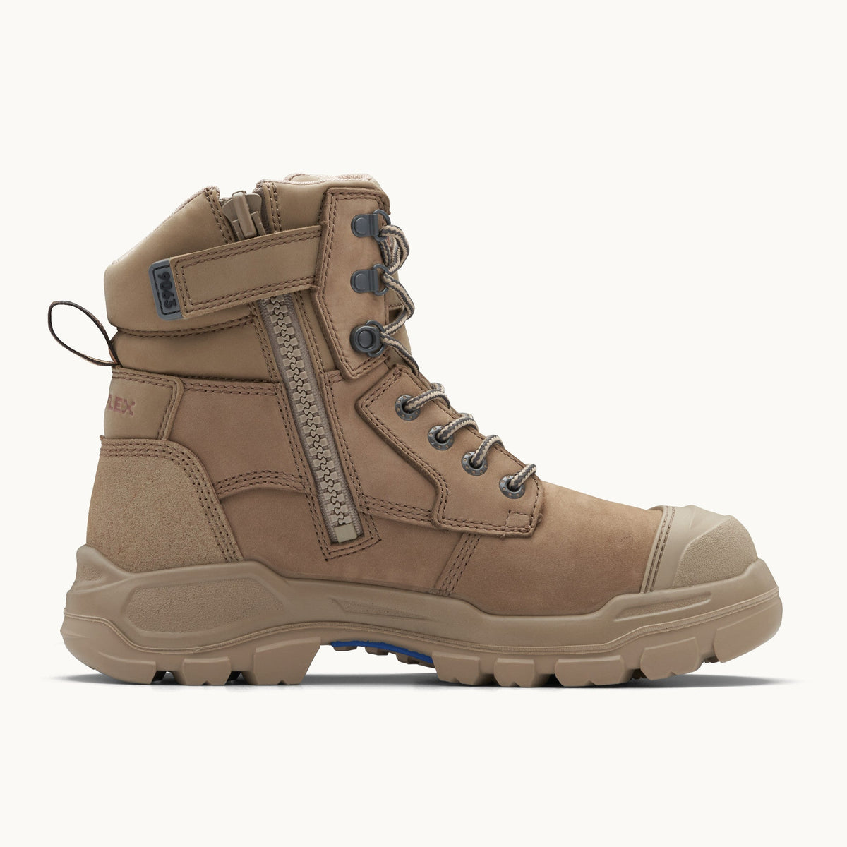 Blundstone RotoFlex Stone water-resistant nubuck 150mm zip sided safety boot - 9063