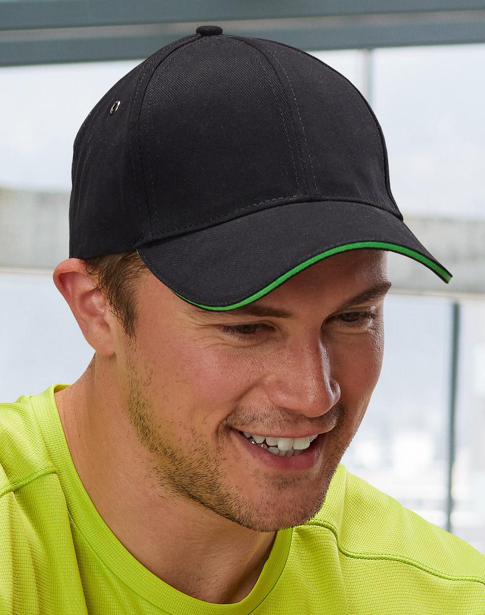 WINNING SPIRIT Heavy Brushed Cotton sandwich peak cap - CH18