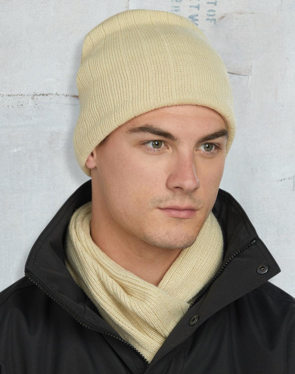 WINNING SPIRIT Cable Knit Beanie with Fleece Head Band - CH64