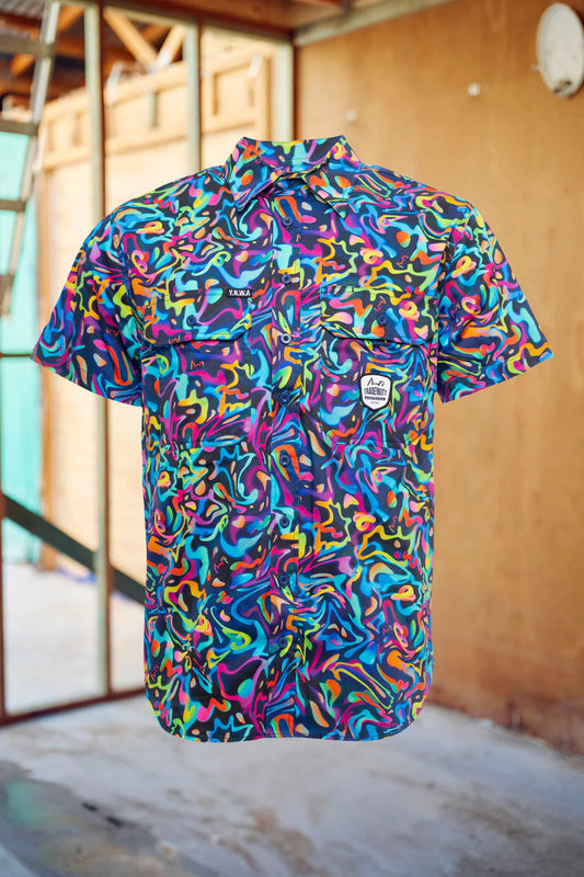 TradeMutt Men's Pearler Short Sleeve Full Print Workshirt - 21541