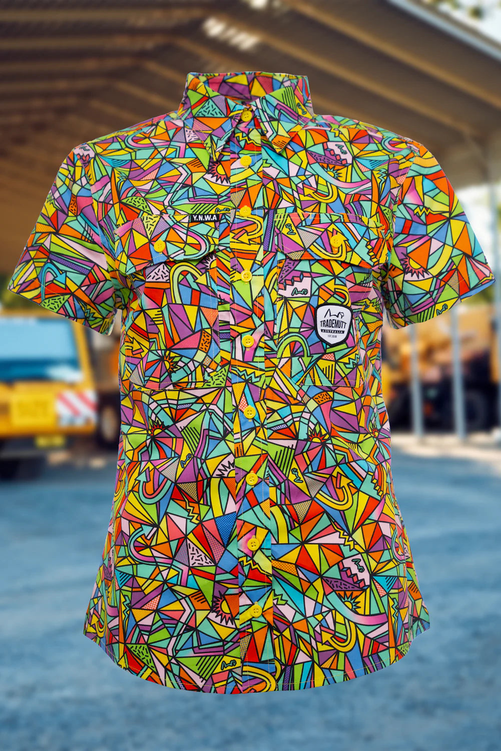TradeMutt Women's Bonza Short Sleeve Full Print Workshirt - 21508