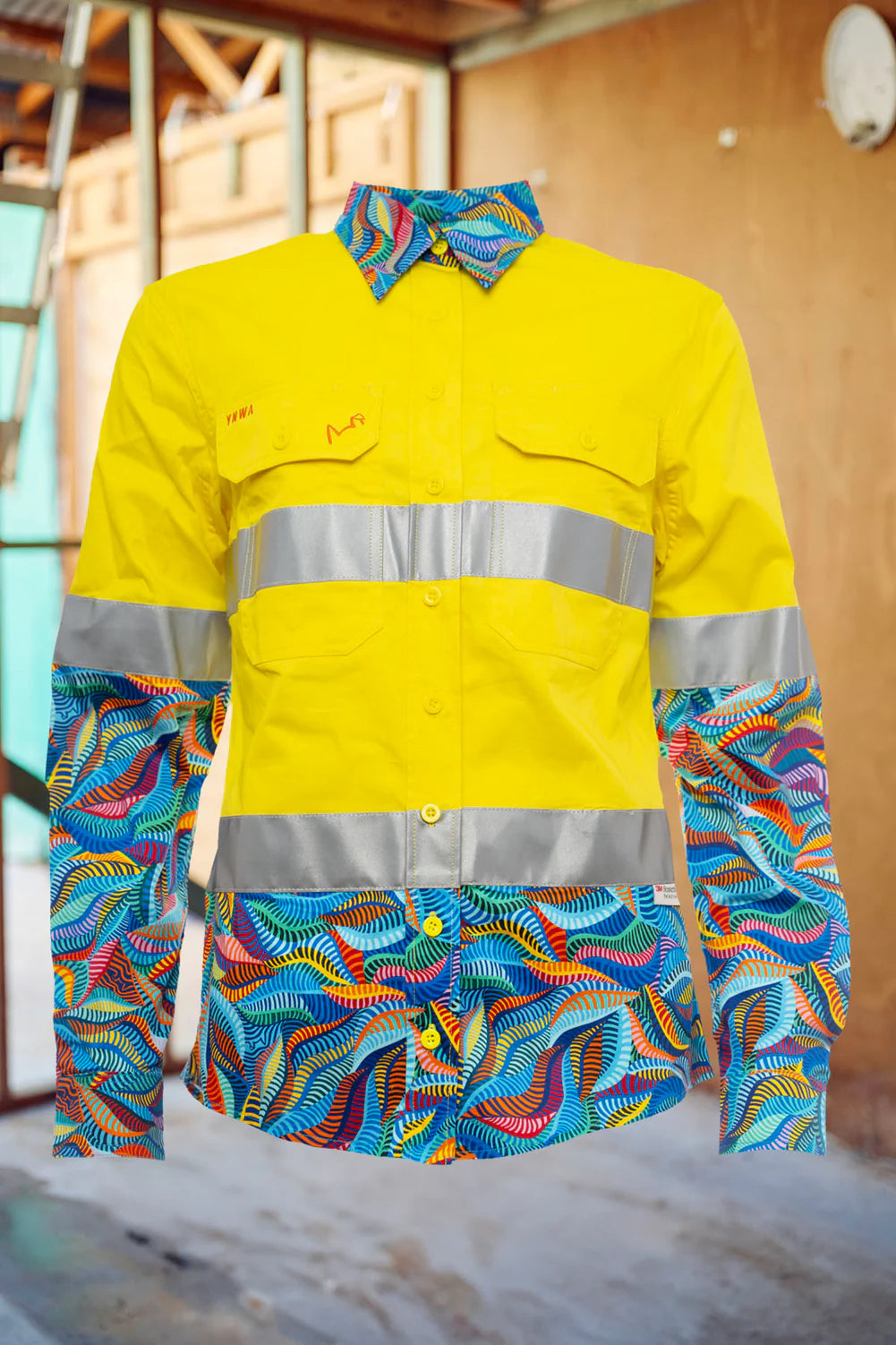 TradeMutt Women's Snazzy Yellow Day/Night Hi Vis Full Button Workshirt - 21650