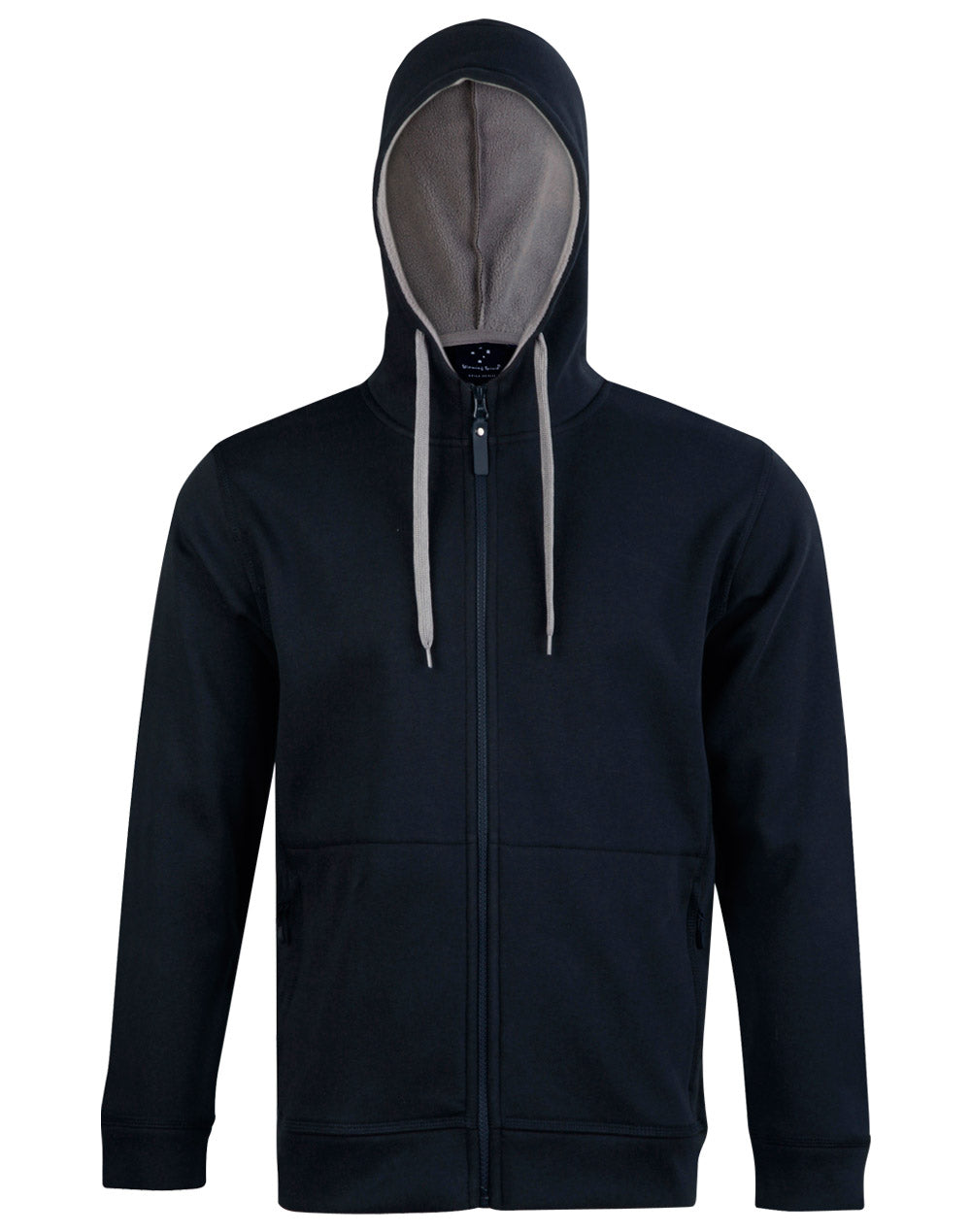 WINNING SPIRIT Men's Full Zip Contrast Fleece Hoodie - FL17