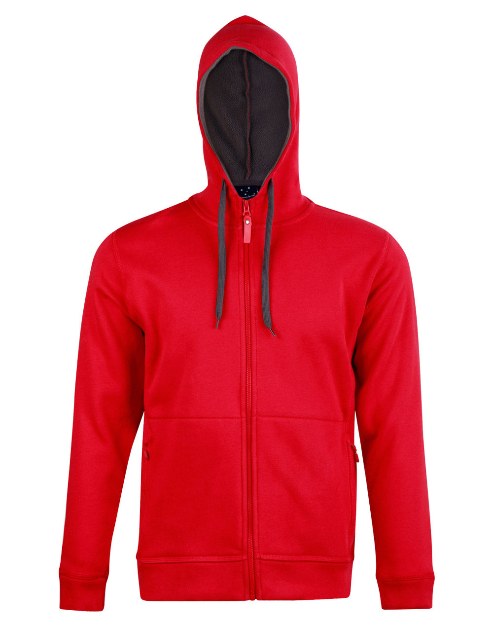 WINNING SPIRIT Men's Full Zip Contrast Fleece Hoodie - FL17