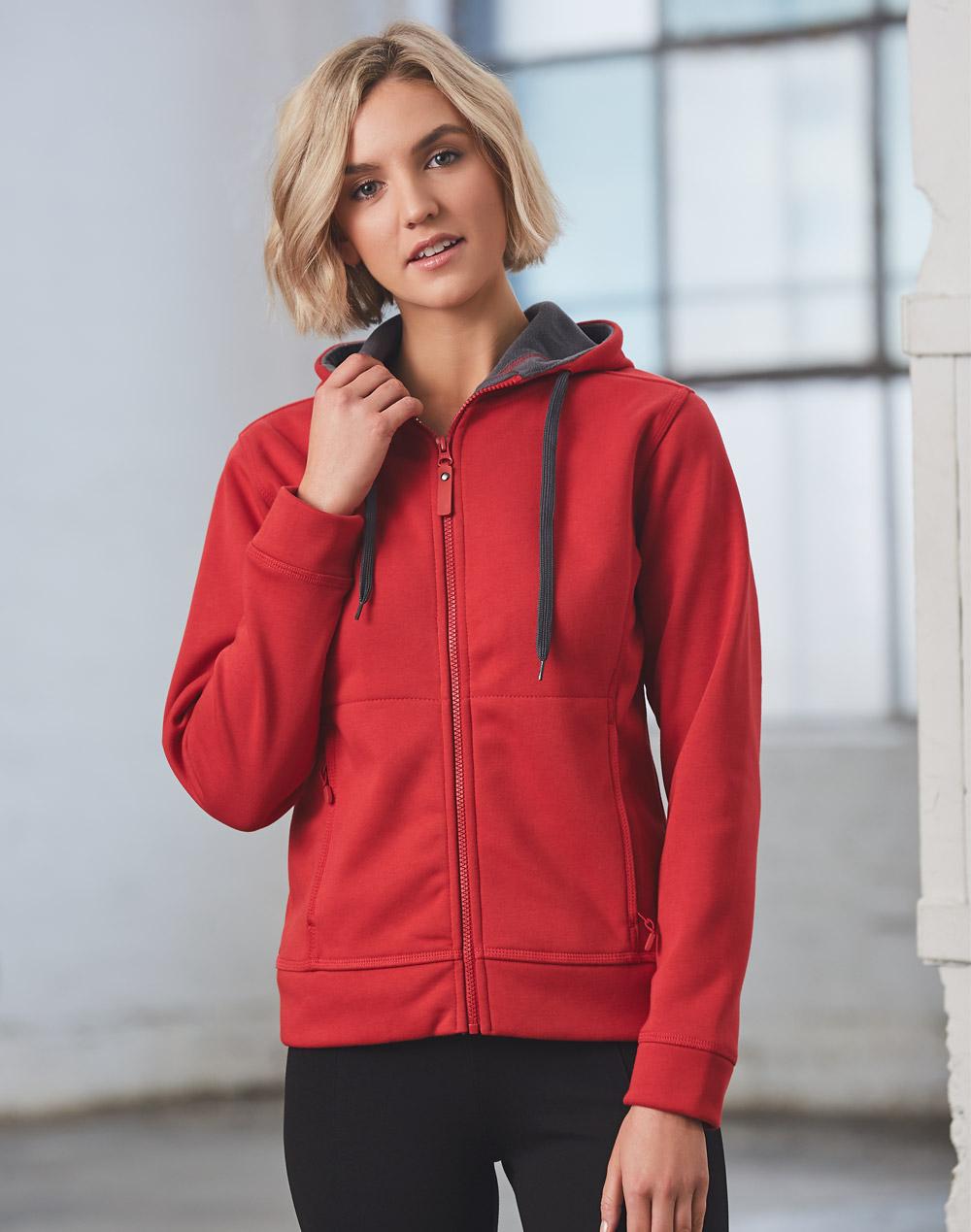 WINNING SPIRIT Ladies' Full Zip Contrast Fleece Hoodie - FL18