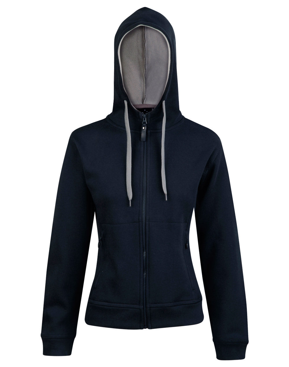 WINNING SPIRIT Ladies' Full Zip Contrast Fleece Hoodie - FL18