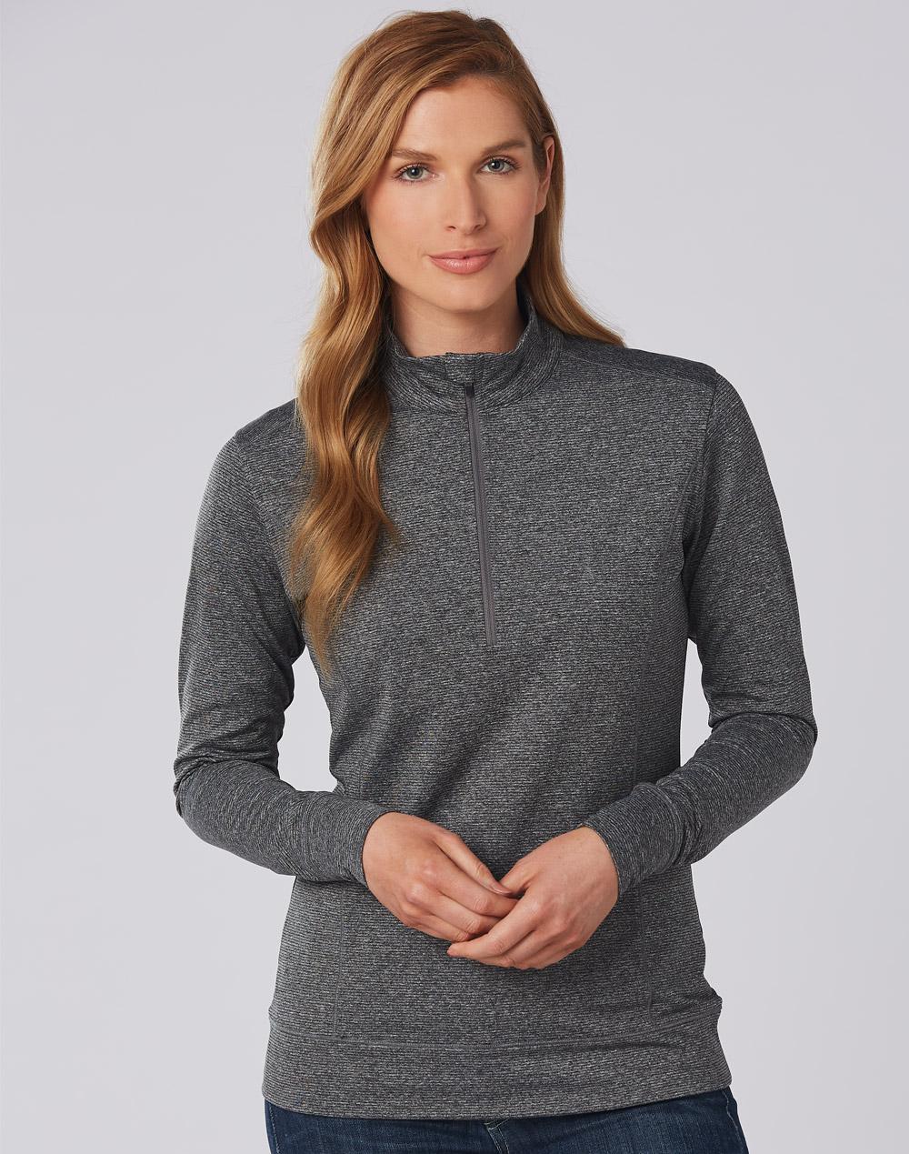 WINNING SPIRIT Ladies' Half Zip L/S Sweat Top - FL26