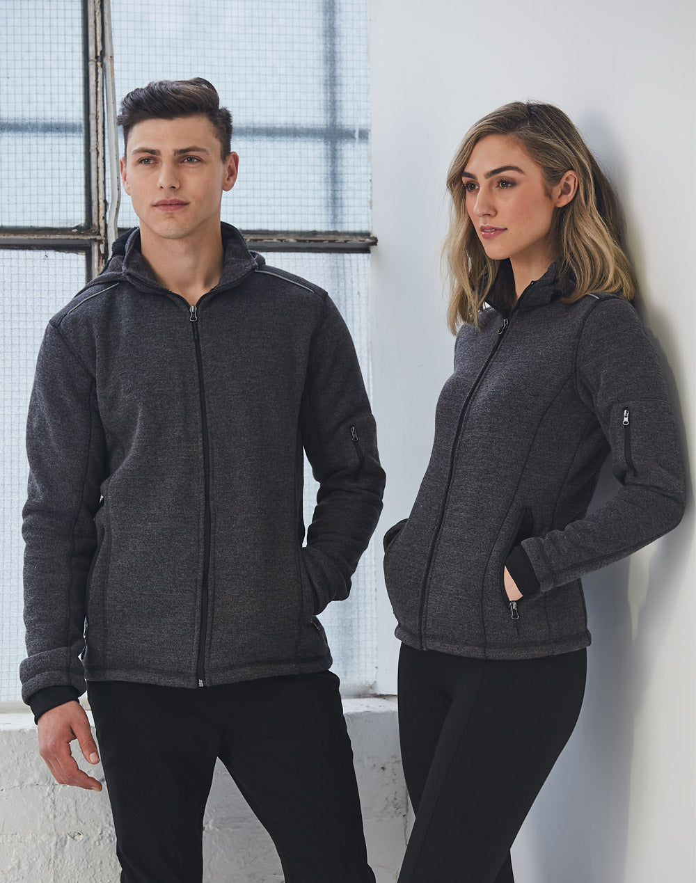 WINNING SPIRIT Men's Heather Bonded Fleece Jacket - JK41