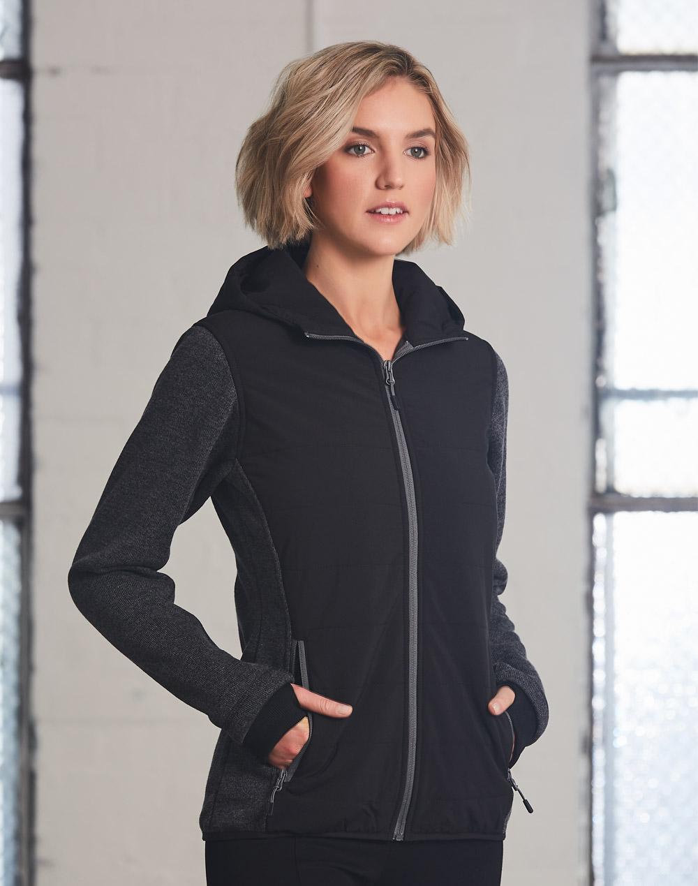WINNING SPIRIT Ladies' Heather Sleeve/Quilted Body Jacket - JK44