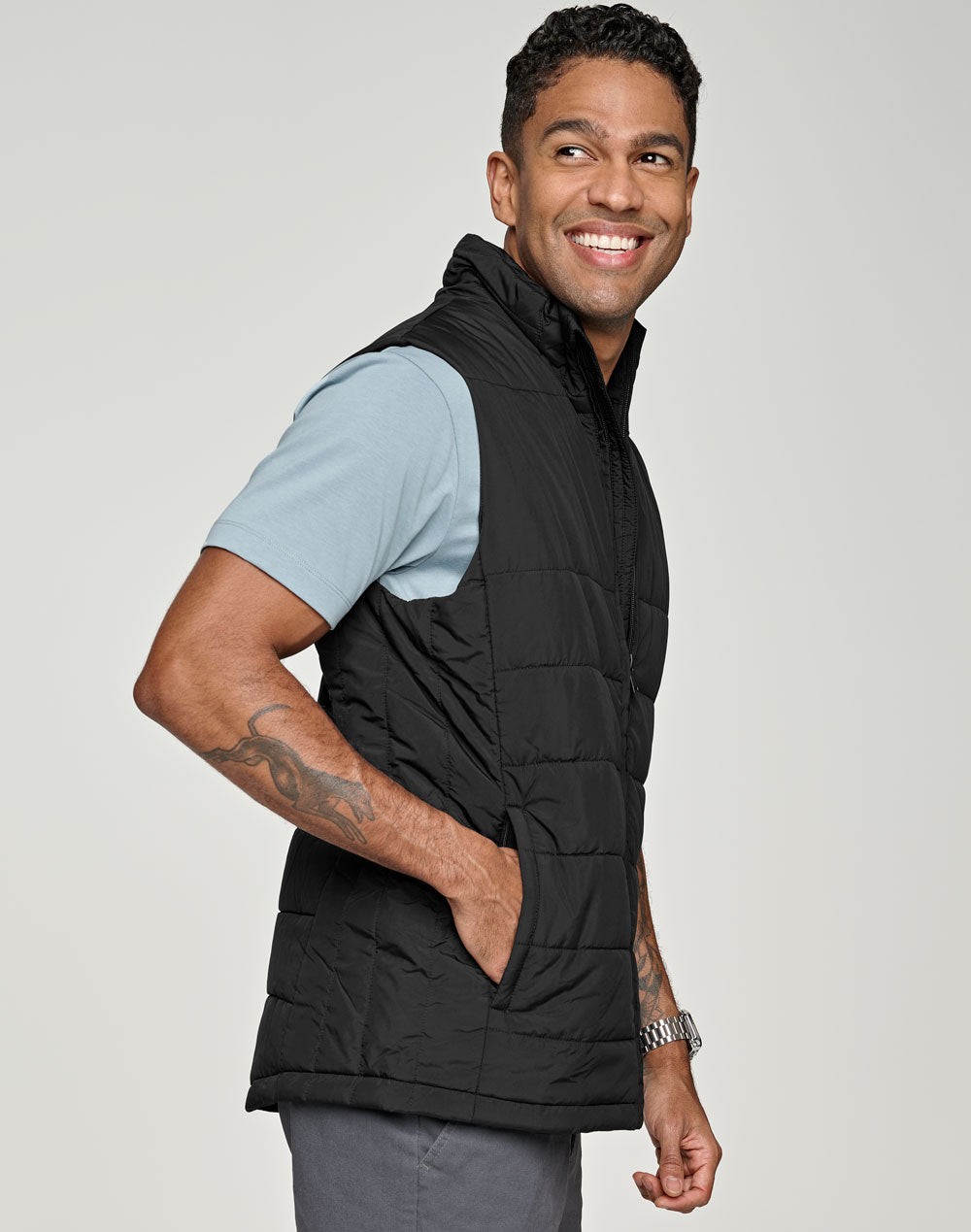 WINNING SPIRIT Men's Sustainable Insulated Puffer Vest (3D Cut) - JK61