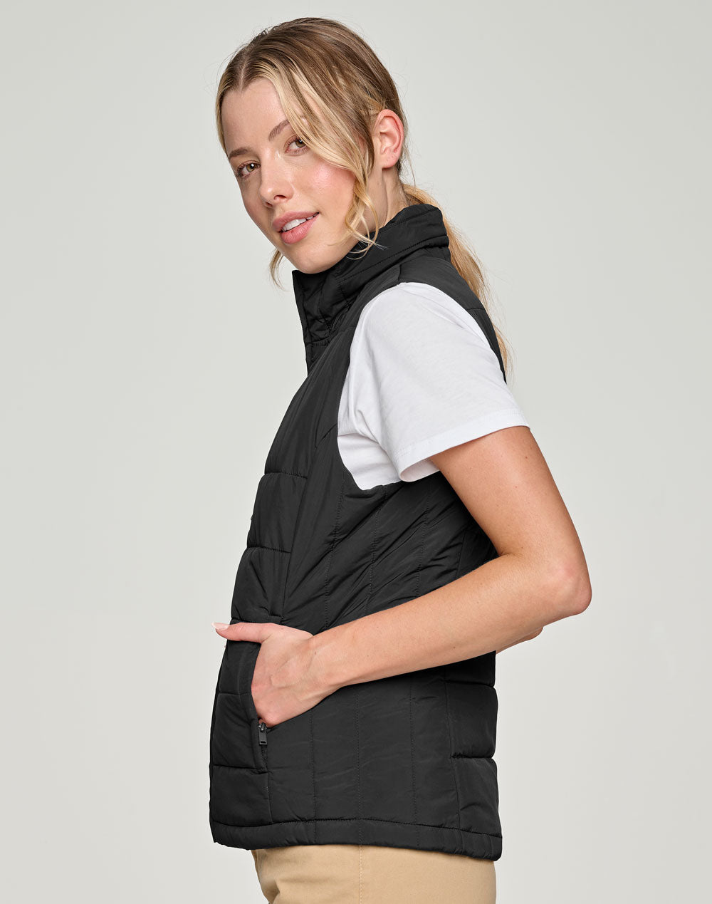 WINNING SPIRIT Ladies' Sustainable Insulated Puffer Vest (3D Cut) - JK62