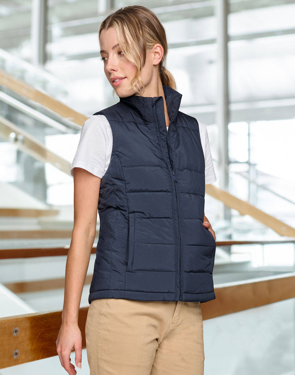 WINNING SPIRIT Ladies' Sustainable Insulated Puffer Vest (3D Cut) - JK62