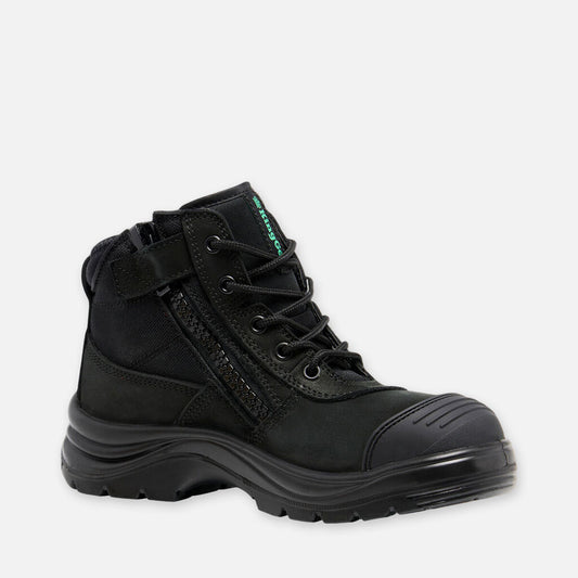 King Gee Tradie Women's Zip/lace Steel Cap Work Boots 5" Black - K26490