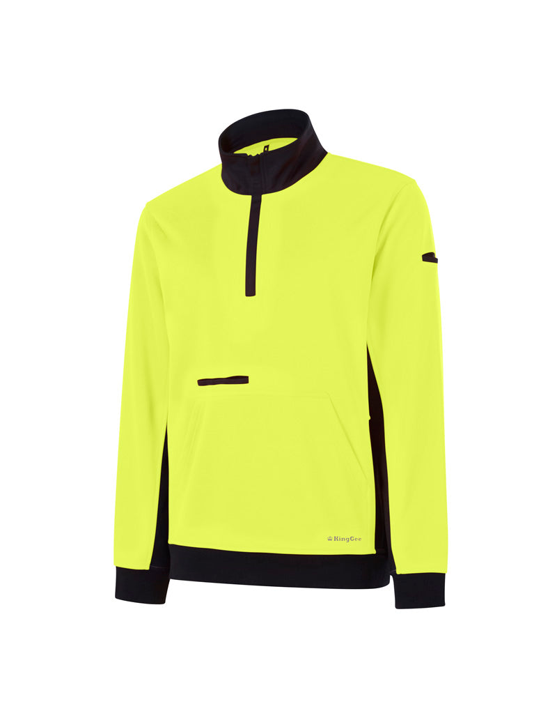 KING GEE HI VIS  1/4 ZIP FLEECE - K55047