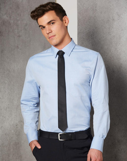 BENCHMARK Men's Pinpoint Oxford  L/S Shirt - M7005L