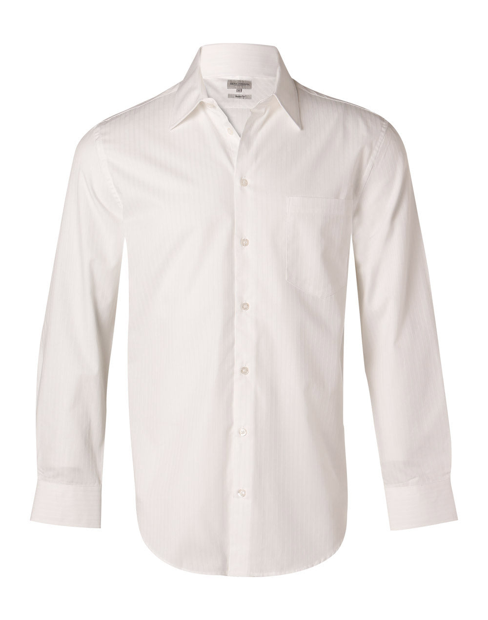 BENCHMARK Men's Self Stripe L/S Shirt - M7100L