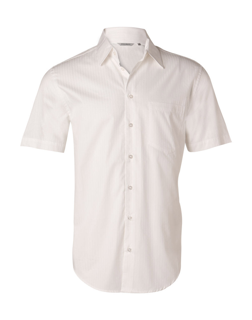 BENCHMARK Men's Self Stripe S/S Shirt - M7100S