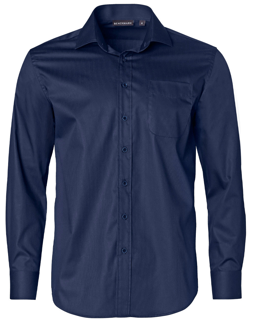 BENCHMARK Men's Dobby Striped Taped L/S Shirt - M7110L