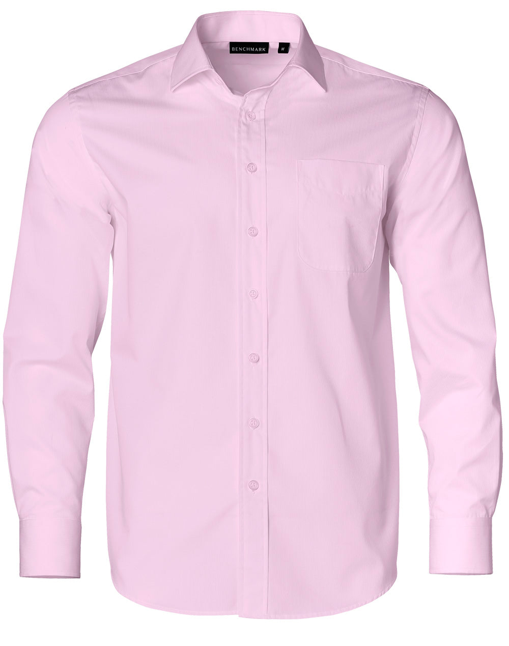 BENCHMARK Men's Dobby Striped Taped L/S Shirt - M7110L