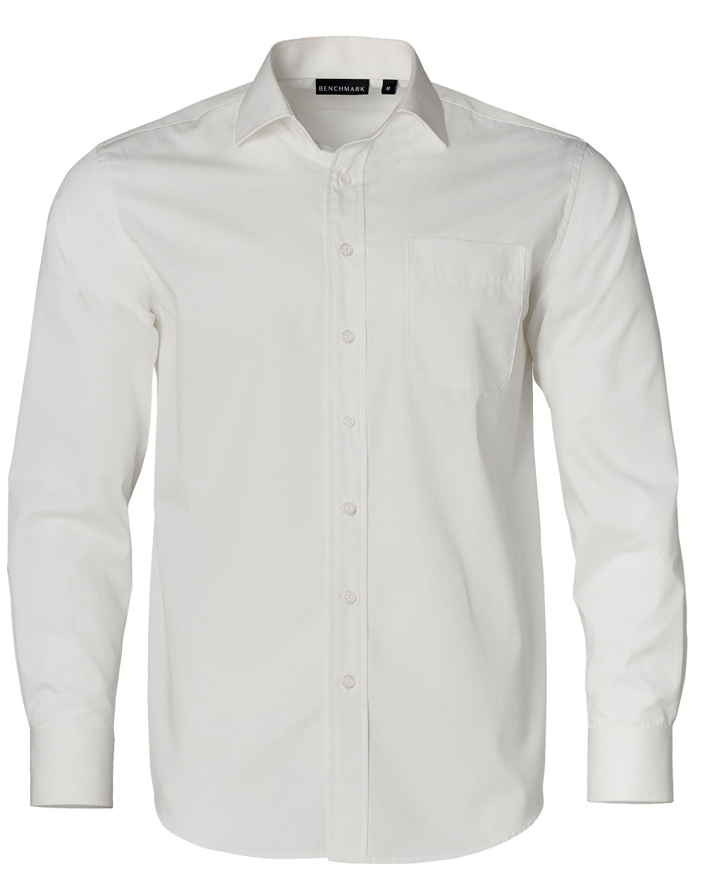BENCHMARK Men's Dobby Striped Taped L/S Shirt - M7110L