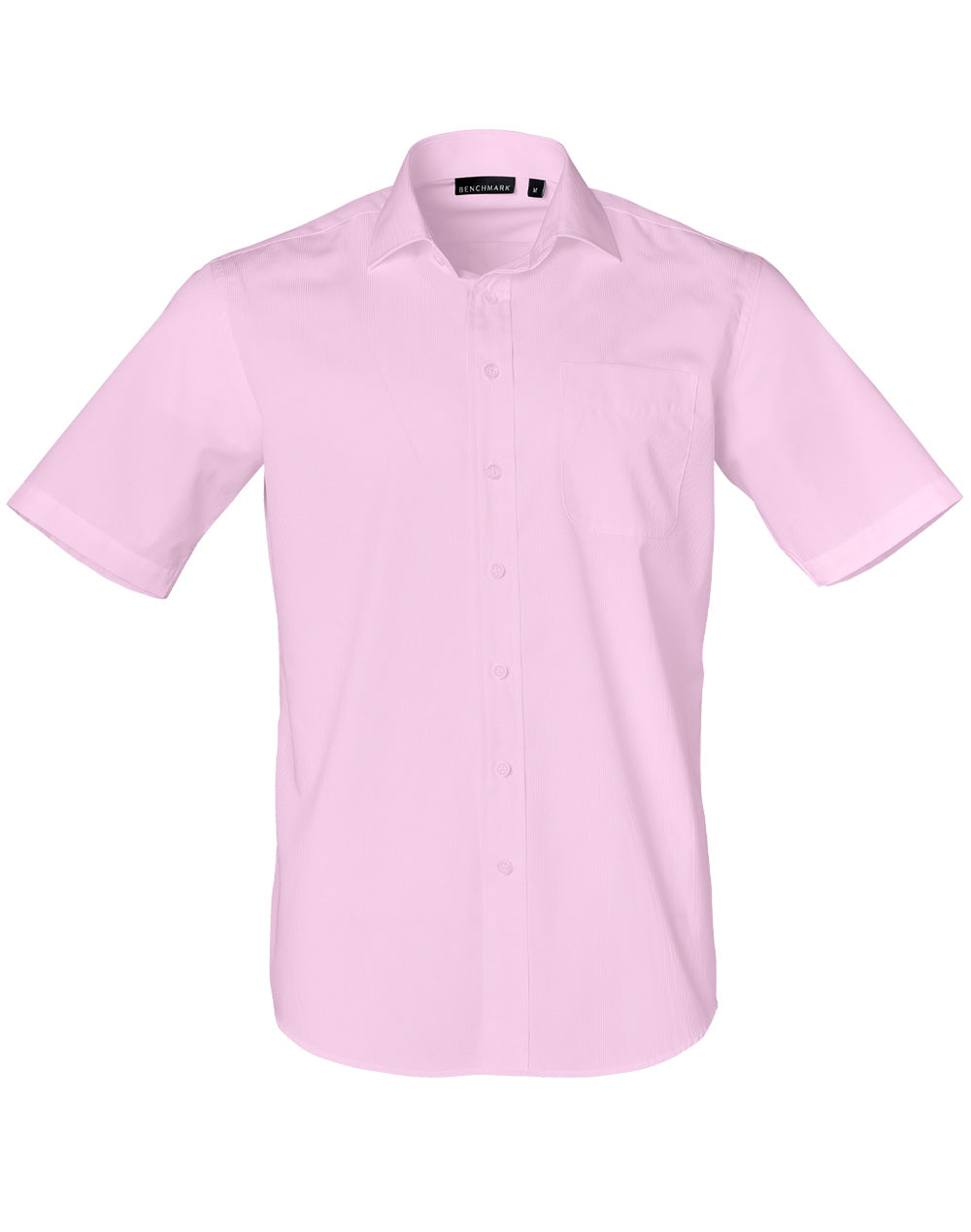 BENCHMARK Men's Dobby Striped Taped S/S Shirt - M7110S