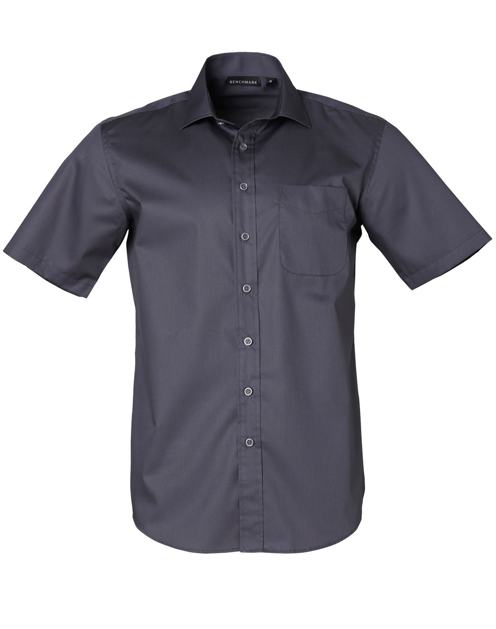 BENCHMARK Men's Dobby Striped Taped S/S Shirt - M7110S