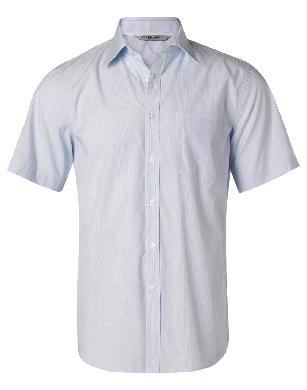 BENCHMARK Men's Fine Stripe S/S Shirt - M7211