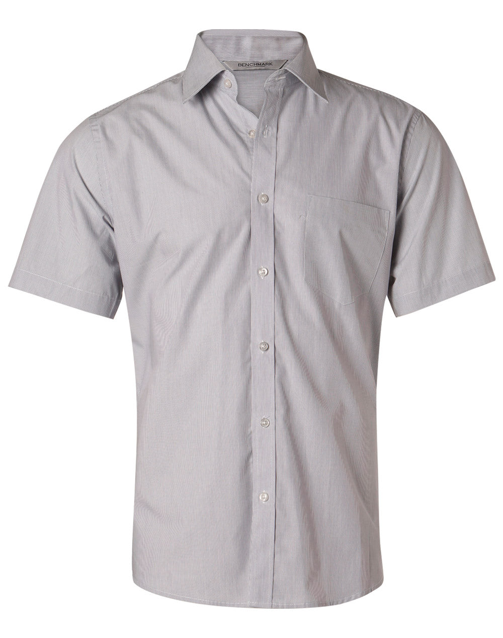 BENCHMARK Men's Fine Stripe S/S Shirt - M7211