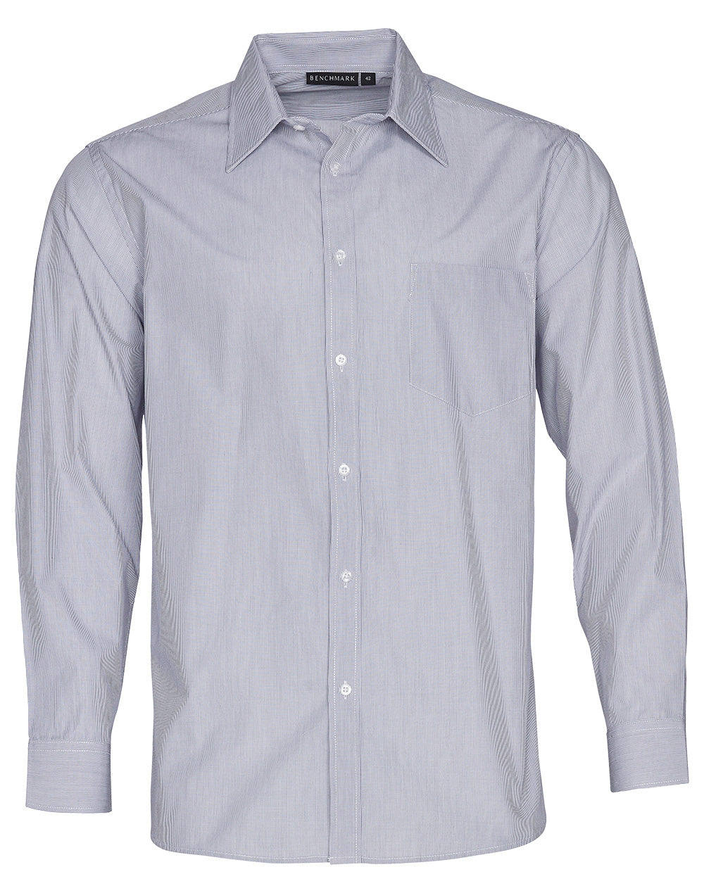 BENCHMARK Men's Fine Stripe Long Sleeve Shirt - M7212