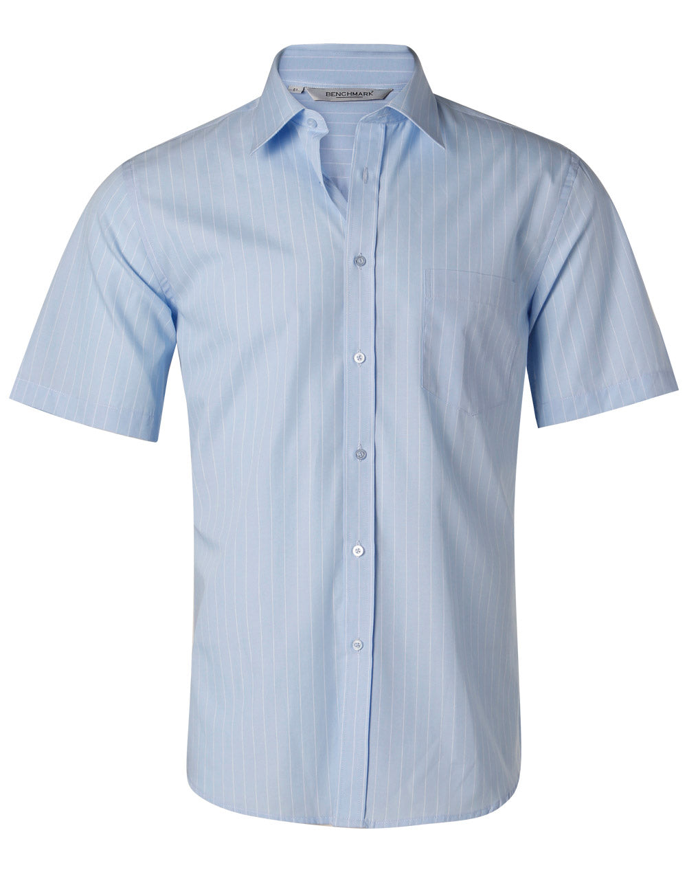 BENCHMARK Men's Pin Stripe Short Sleeve Shirt - M7221