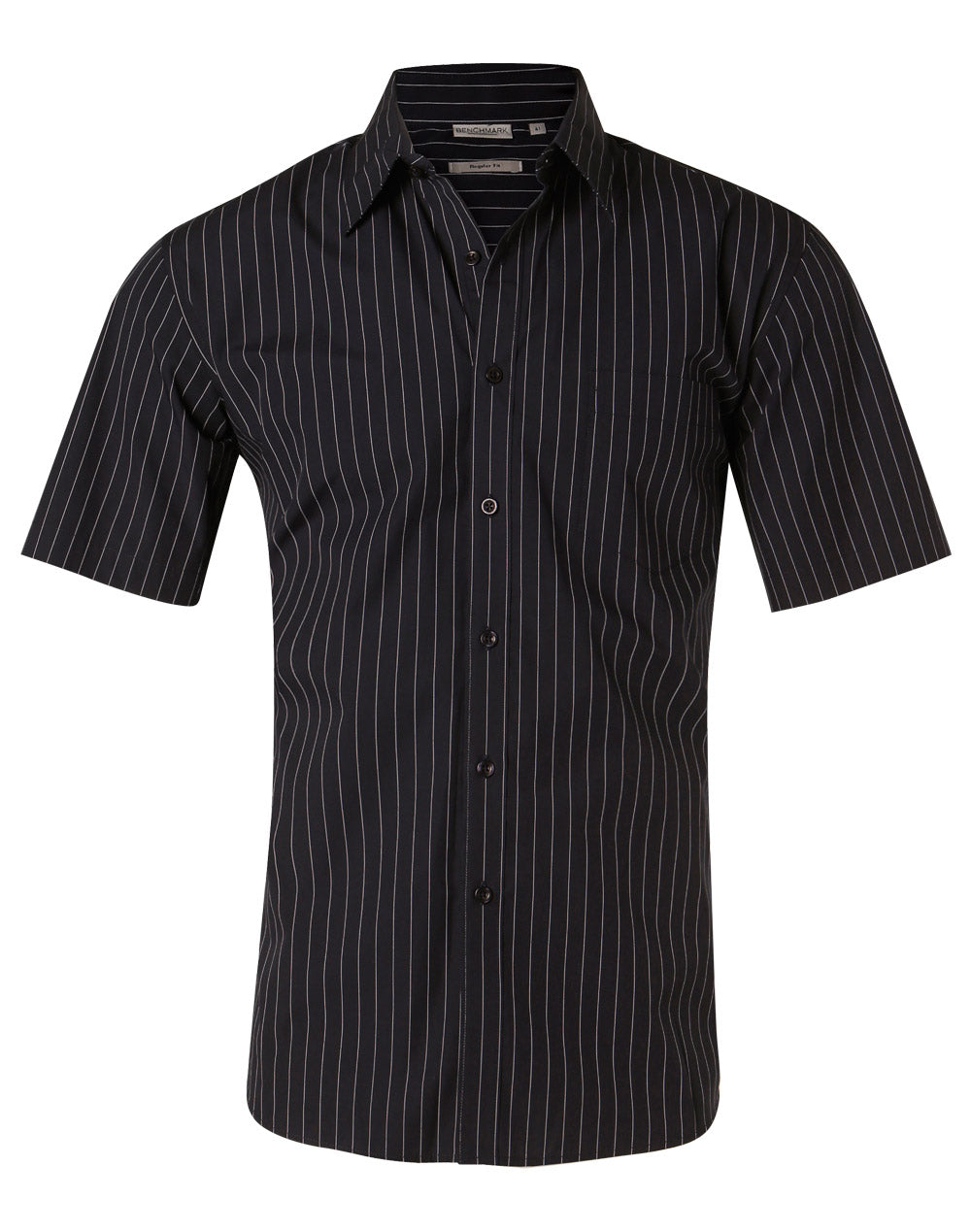 BENCHMARK Men's Pin Stripe Short Sleeve Shirt - M7221