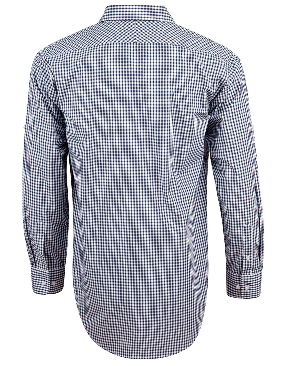 BENCHMARK Men's Gingham Check Roll-up L/S Shirt - M7300L