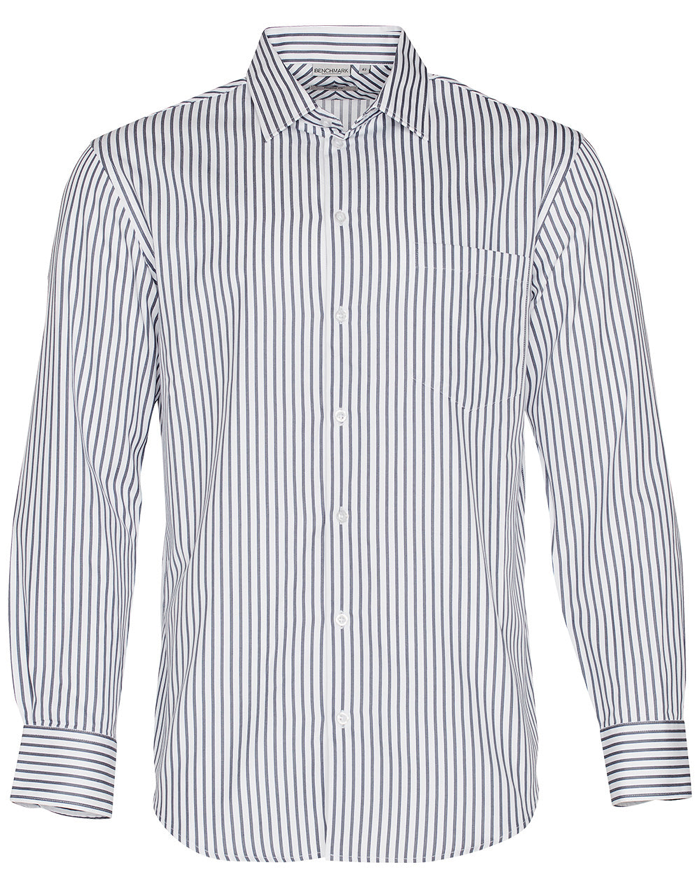 BENCHMARK Men Sateen Stripe L/S Shirt - M7310L