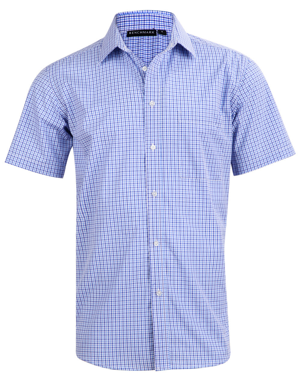 BENCHMARK Men's Two Tone Check S/S Shirt - M7320S