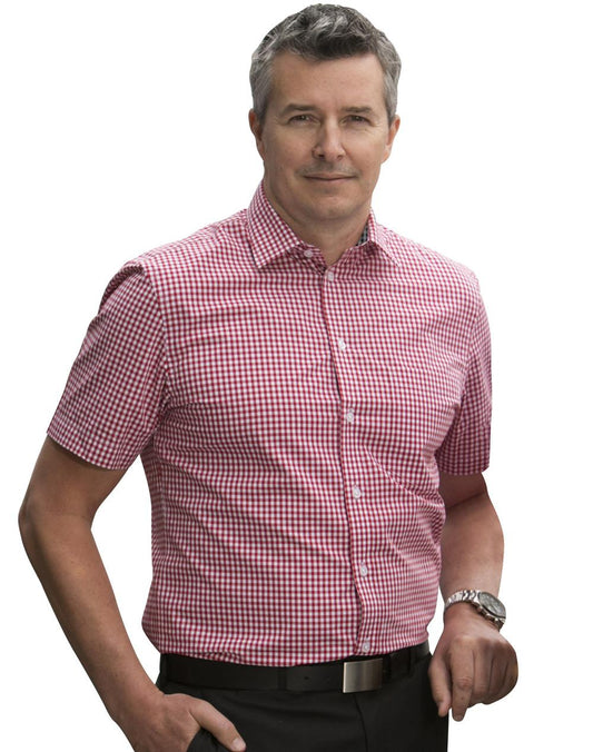 BENCHMARK Men's Gingham Check S/S Shirt - M7330S