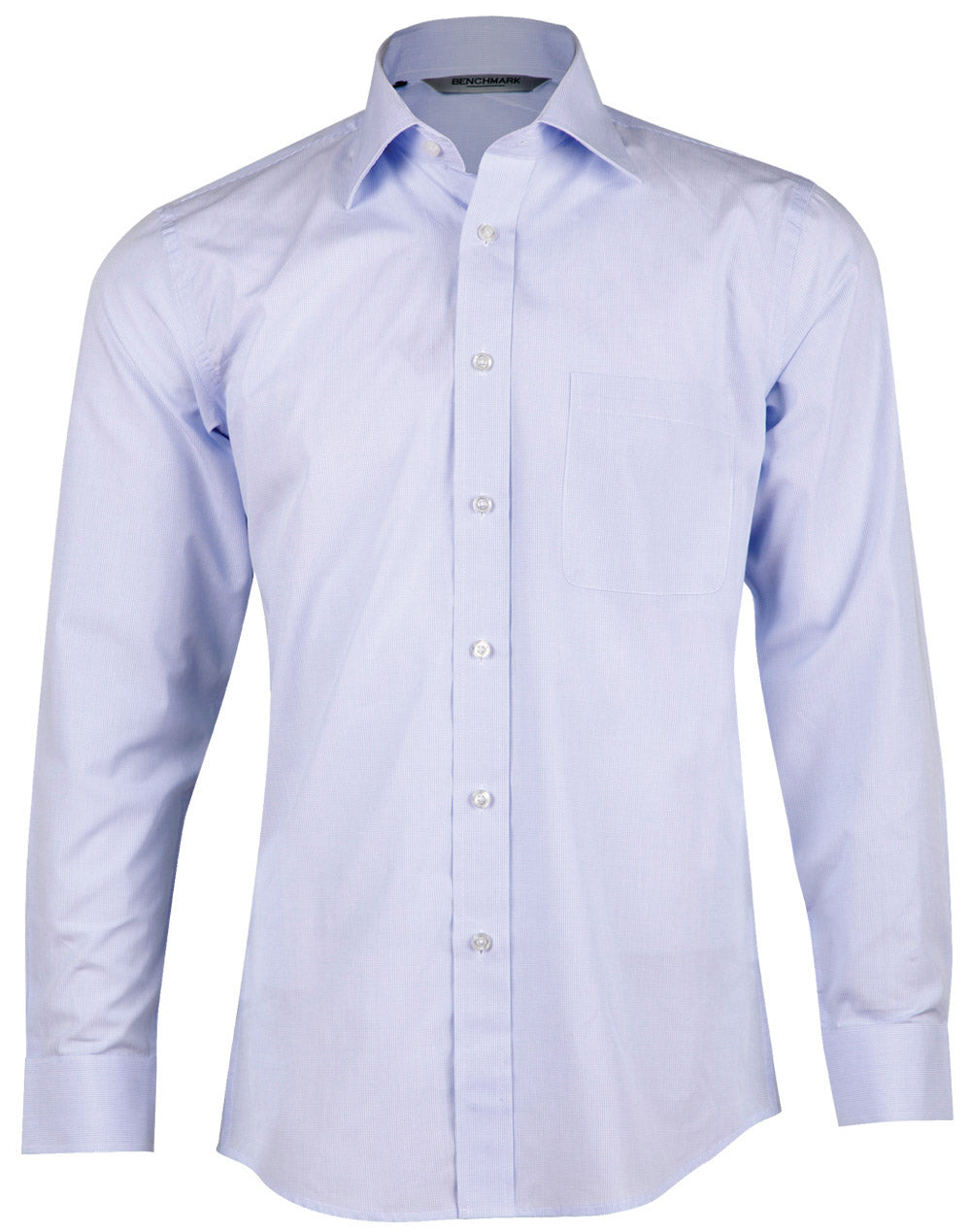 BENCHMARK Men's Mini Check Premium Cotton Long Sleeve Shirt - M7362