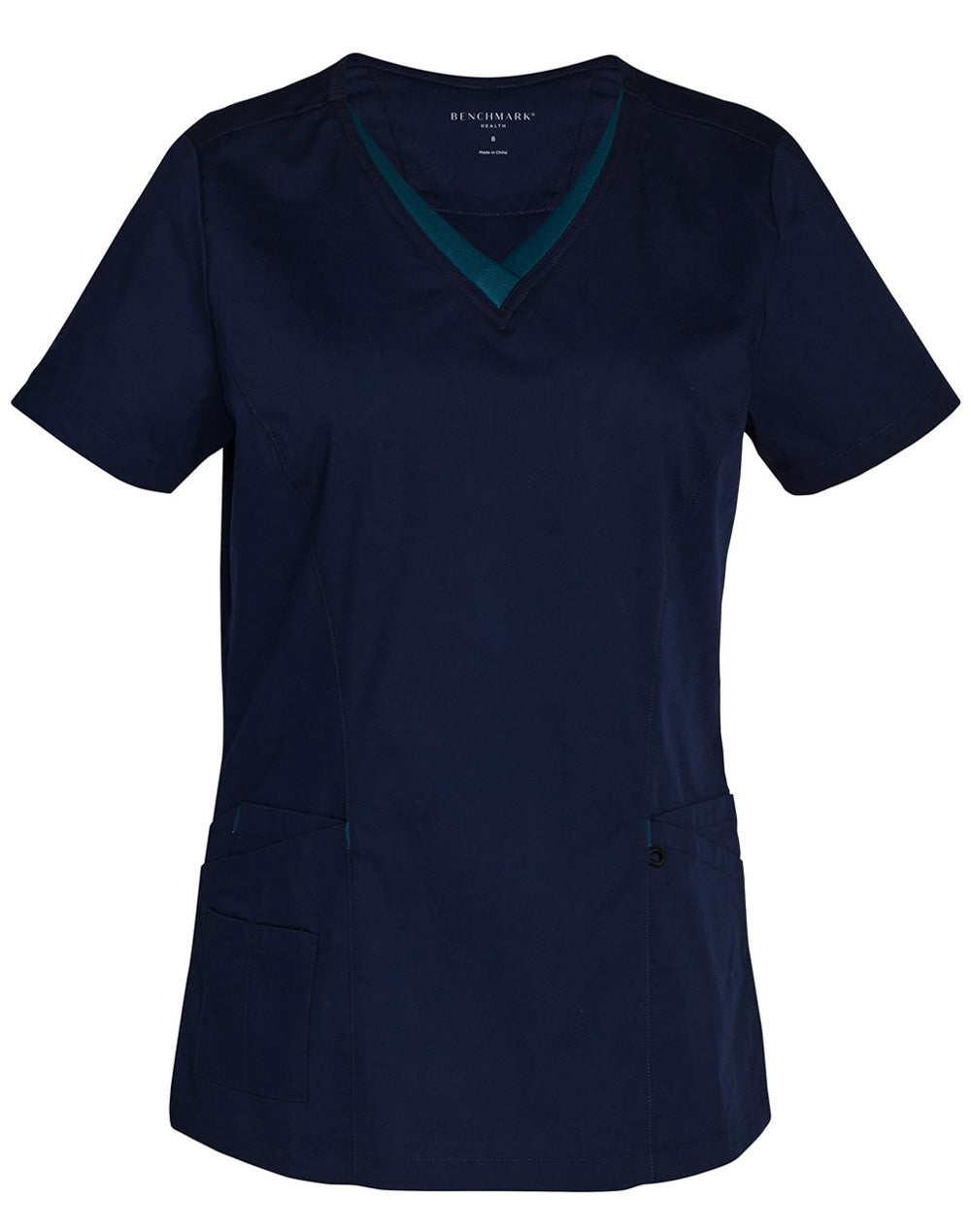 BENCHMARK Ladies' Contrast Colour S/S Scrub Top - M7660