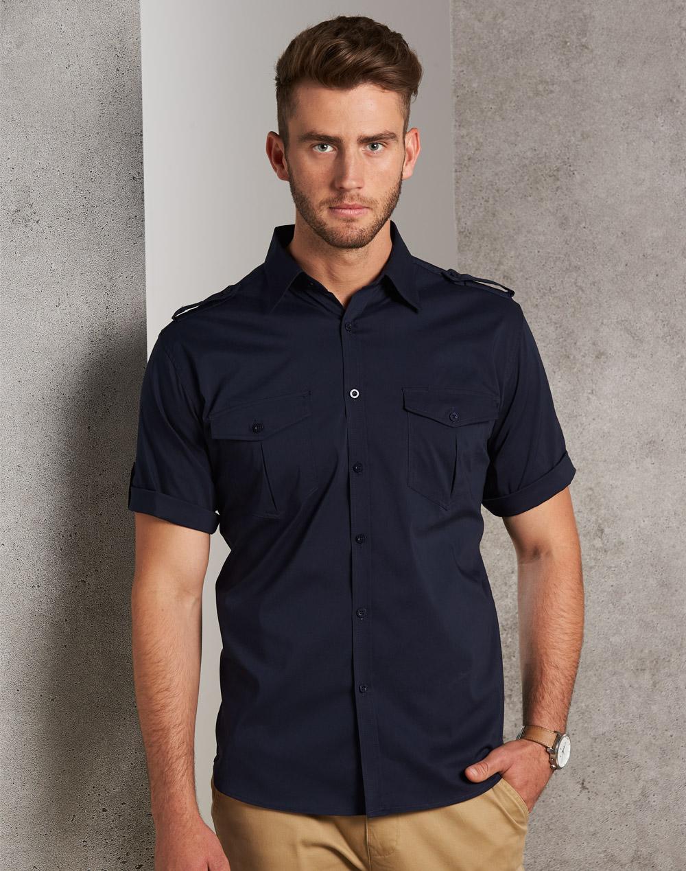 BENCHMARK Men's Short Sleeve Military Shirt - M7911