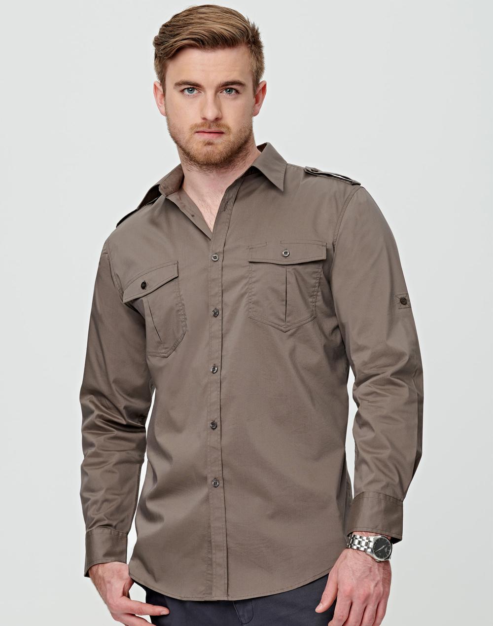 BENCHMARK Men's Long Sleeve Military Shirt - M7912