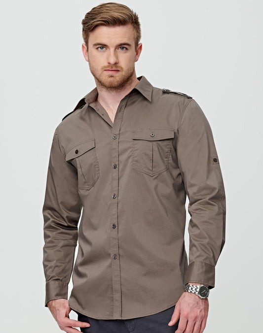 BENCHMARK Men's Long Sleeve Military Shirt - M7912