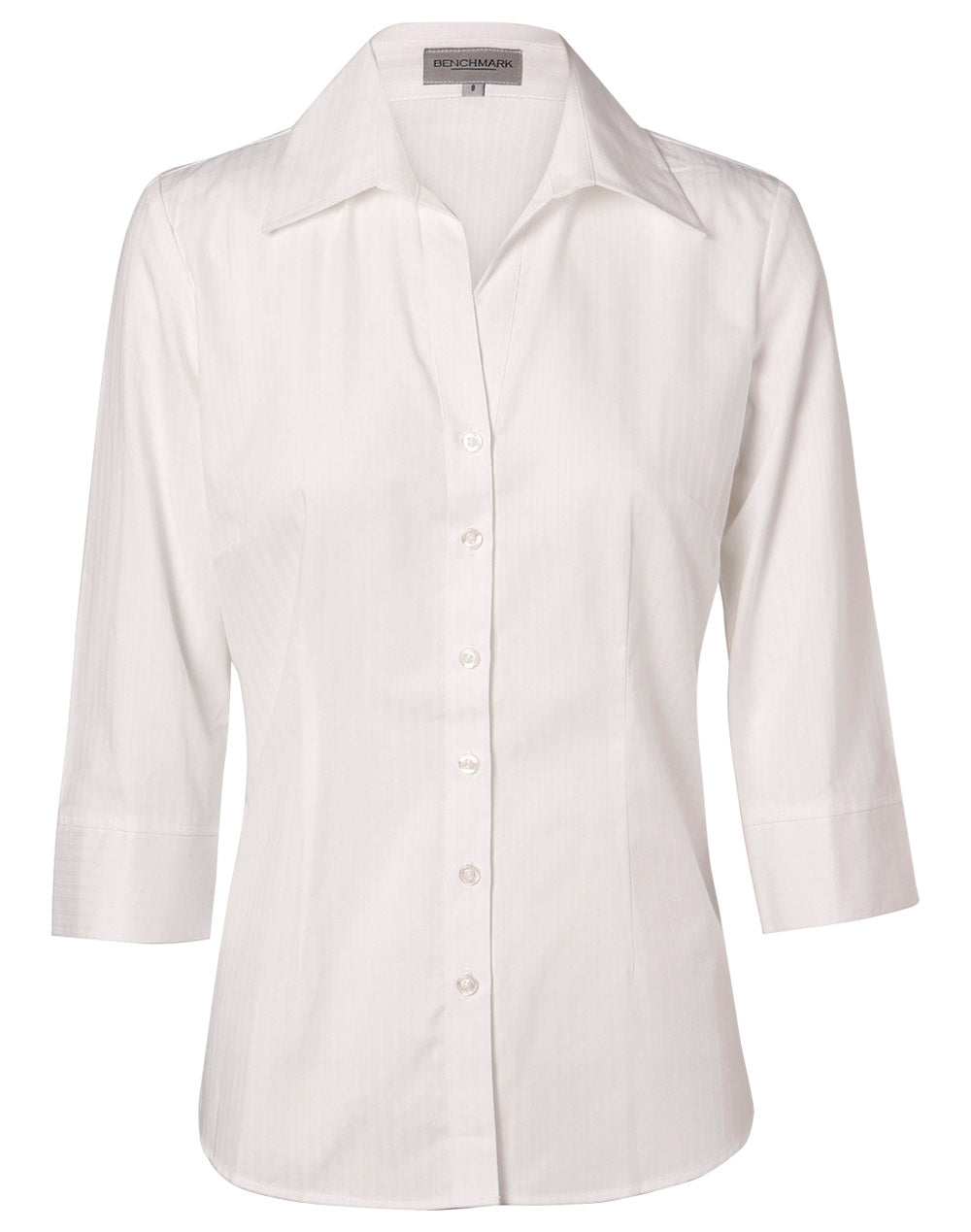 BENCHMARK Women's Self Stripe 3/4 Sleeve Shirt - M8100Q