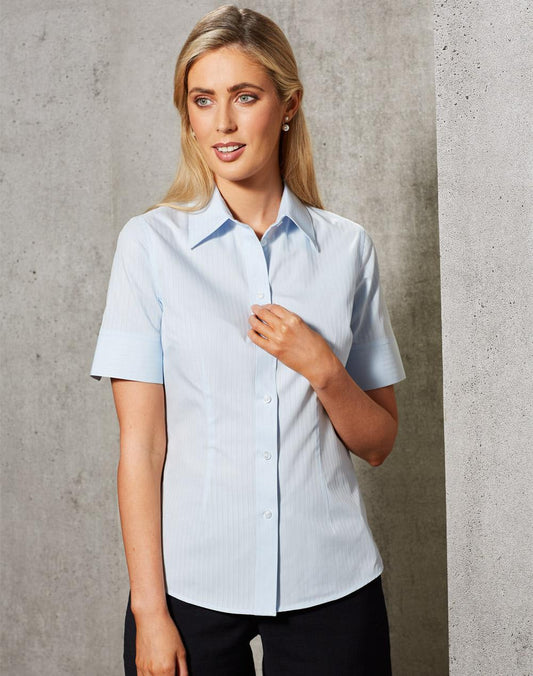 BENCHMARK Women's Self Stripe S/S Shirt - M8100S