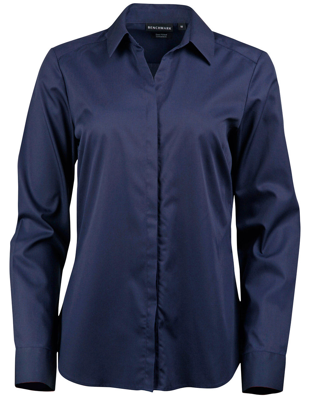 BENCHMARK Ladies' Dobby Striped Taped L/S Shirt - M8110L