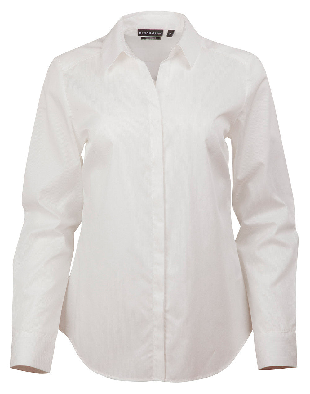 BENCHMARK Ladies' Dobby Striped Taped L/S Shirt - M8110L