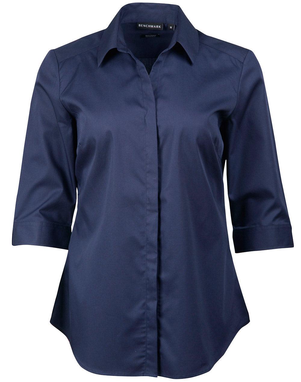 BENCHMARK Ladies' Dobby Striped Taped 3/4 Sleeve Shirt - M8110Q