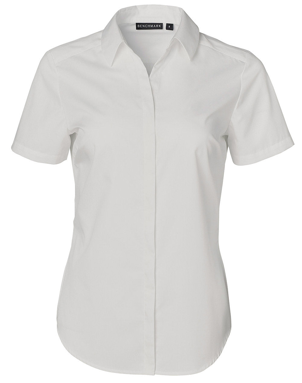 BENCHMARK Ladies' Dobby Striped Taped S/S Shirt - M8110S