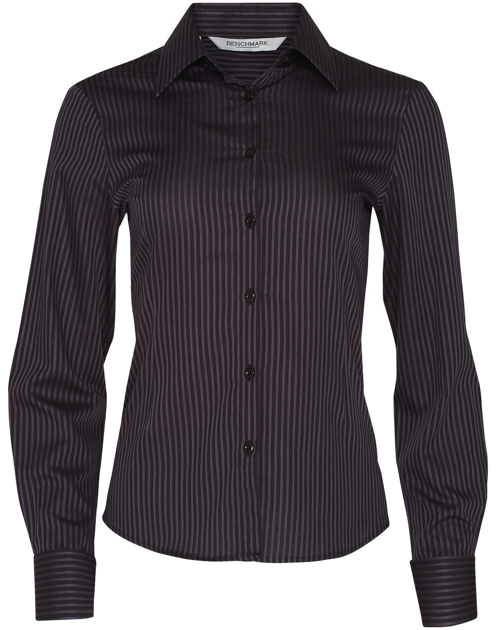 BENCHMARK Women's Dobby Stripe Long Sleeve Shirt - M8132