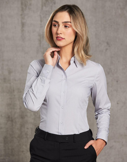 BENCHMARK Women's Ticking Stripe L/S Shirt - M8200L