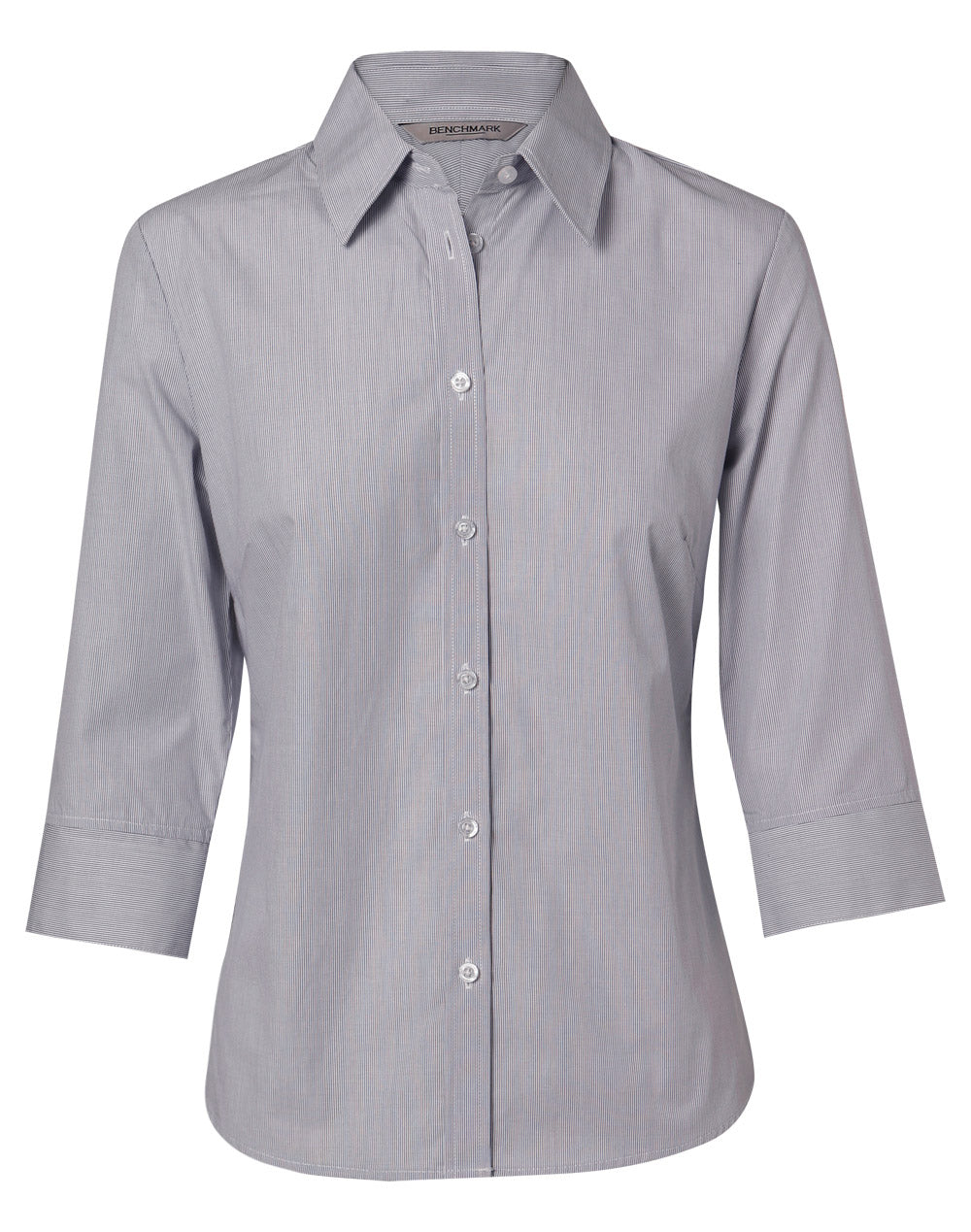 BENCHMARK Women's Fine Stripe 3/4 Sleeve Shirt - M8213