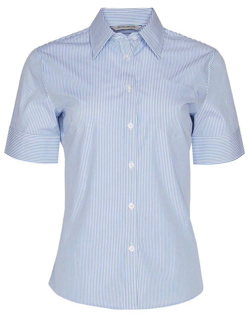 BENCHMARK Women's Balance Stripe Short Sleeve Shirt - M8234